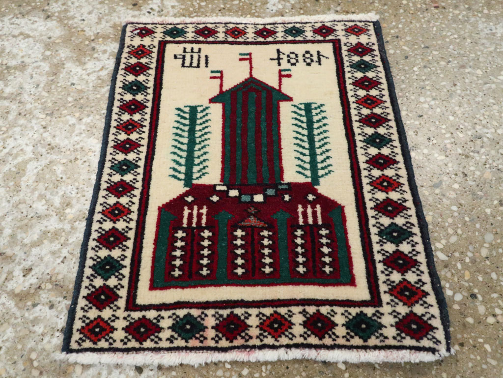 Vintage Persian Baluch Pictorial Rug, No.24903 - Galerie Shabab