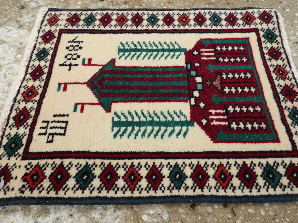 Vintage Persian Baluch Pictorial Rug, No.24903 - Galerie Shabab