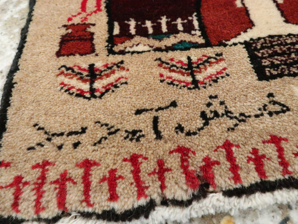 Vintage Persian Baluch Pictorial Rug (Pair: 1 of 2), No.24904 - Galerie Shabab