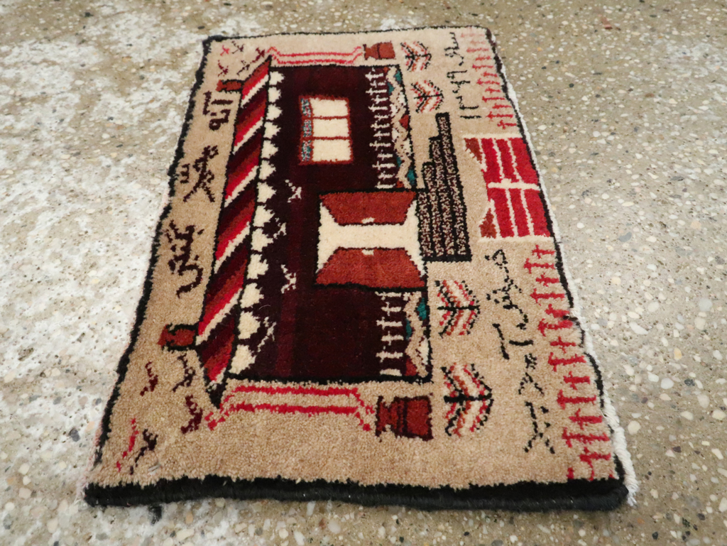 Vintage Persian Baluch Pictorial Rug (Pair: 1 of 2), No.24904 - Galerie Shabab