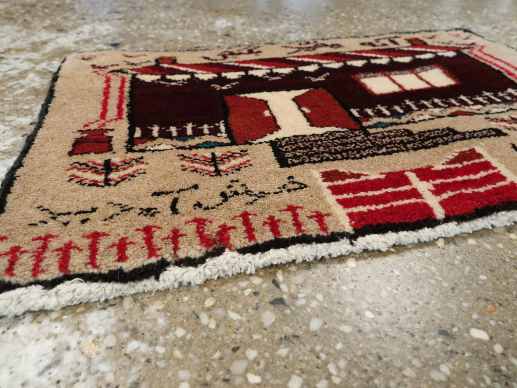 Vintage Persian Baluch Pictorial Rug (Pair: 1 of 2), No.24904 - Galerie Shabab
