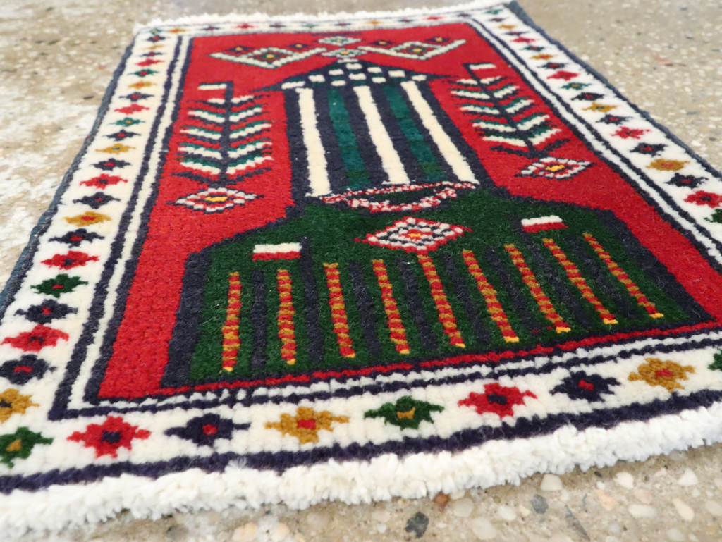 Vintage Persian Pictorial Baluch Rug (Pair: 1 of 2), No.24905 - Galerie Shabab