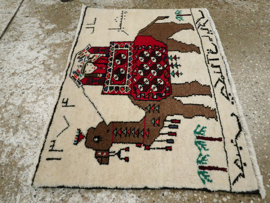 Vintage Persian Baluch Pictorial Rug, No.24906 - Galerie Shabab