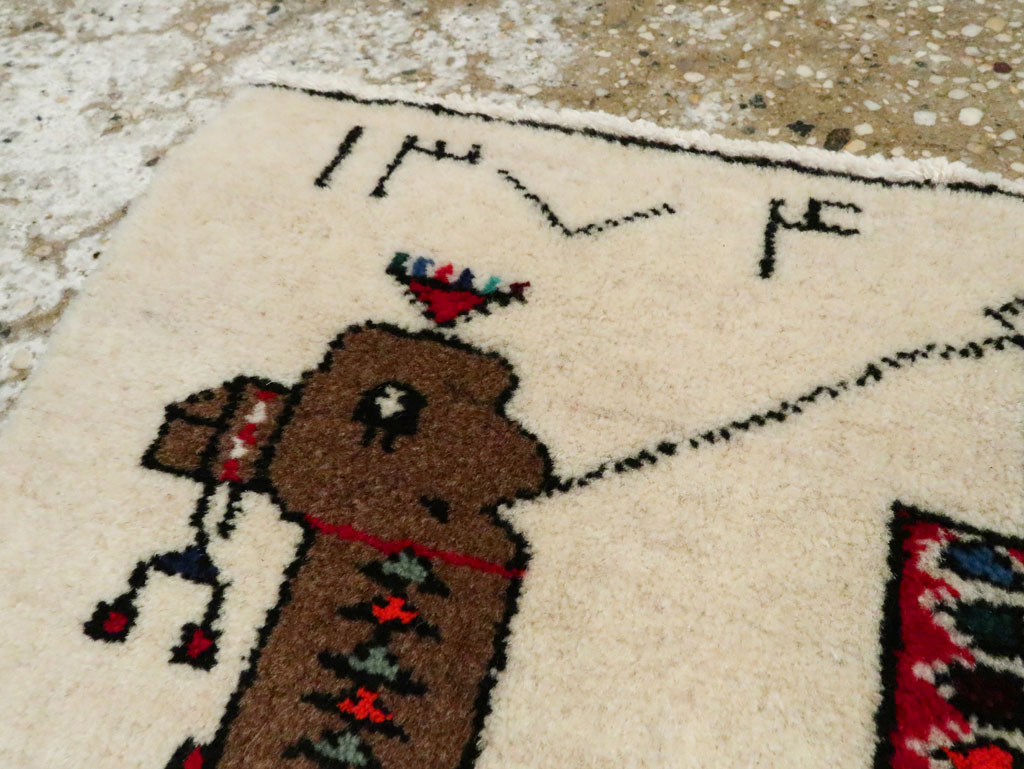 Vintage Persian Baluch Pictorial Rug, No.24906 - Galerie Shabab