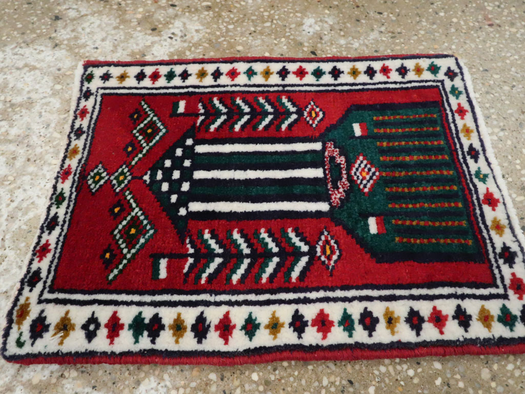 Vintage Persian Pictorial Baluch Rug (Pair: 2 of 2), No.24908 - Galerie Shabab