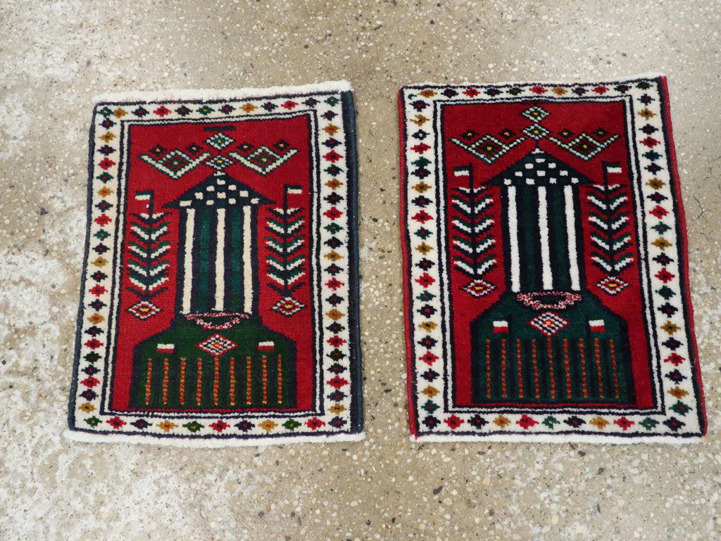 Vintage Persian Pictorial Baluch Rug (Pair: 2 of 2), No.24908 - Galerie Shabab