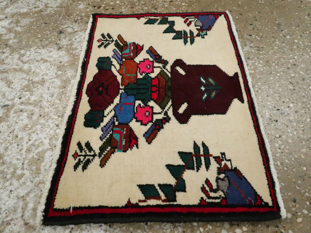 Vintage Persian Baluch Pictorial Rug, No.24909 - Galerie Shabab