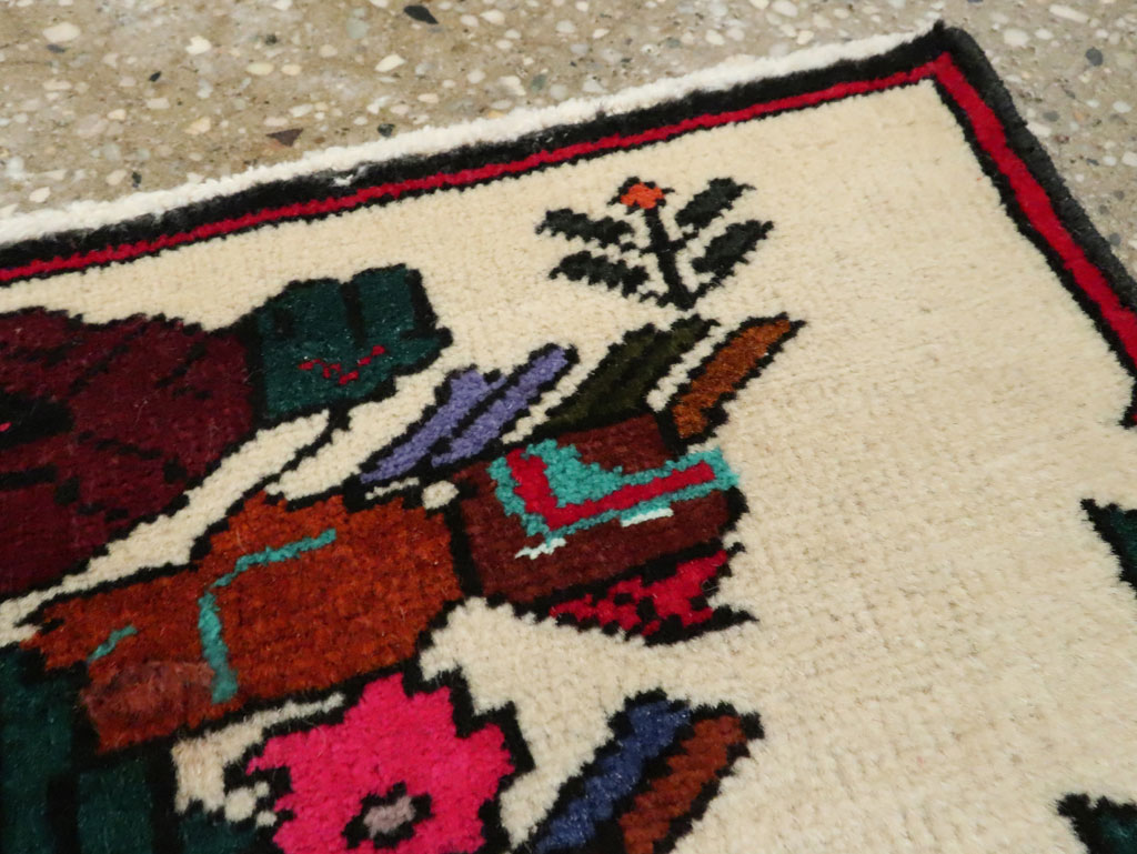 Vintage Persian Baluch Pictorial Rug, No.24909 - Galerie Shabab