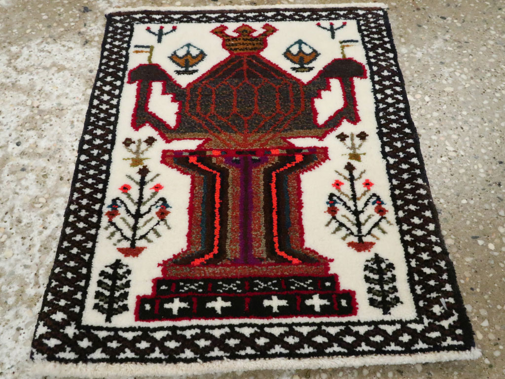 Vintage Persian Baluch Pictorial Rug, No.24918 - Galerie Shabab
