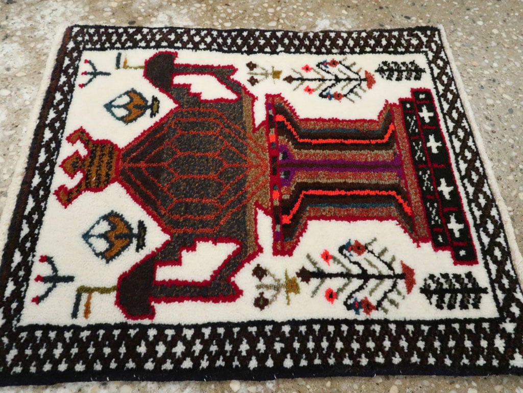 Vintage Persian Baluch Pictorial Rug, No.24918 - Galerie Shabab
