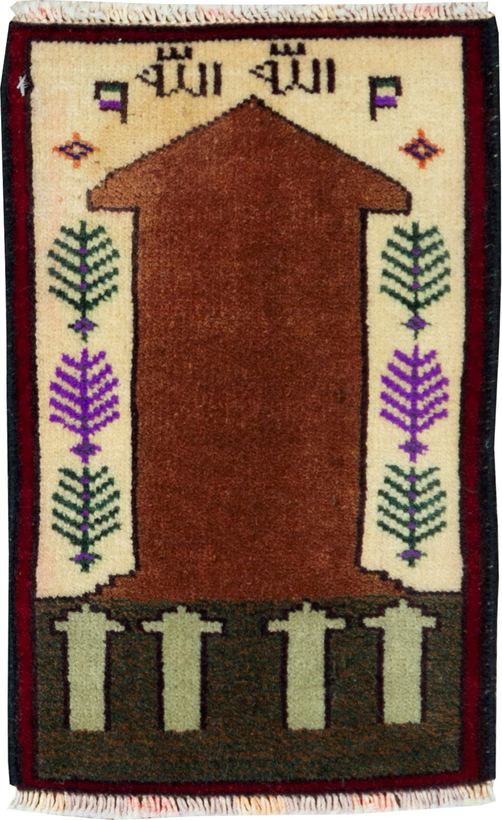 Vintage Persian Pictorial Baluch Rug (Pair: 1 of 2), No.24920 - Galerie Shabab