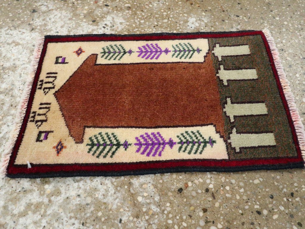 Vintage Persian Pictorial Baluch Rug (Pair: 1 of 2), No.24920 - Galerie Shabab