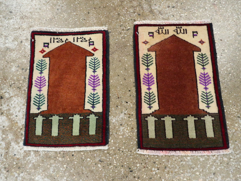 Vintage Persian Pictorial Baluch Rug (Pair: 1 of 2), No.24920 - Galerie Shabab