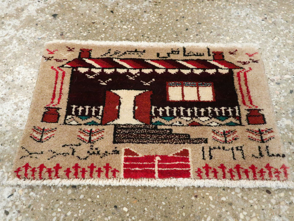 Vintage Persian Baluch Pictorial Rug (Pair: 2 of 2), No.24921 - Galerie Shabab