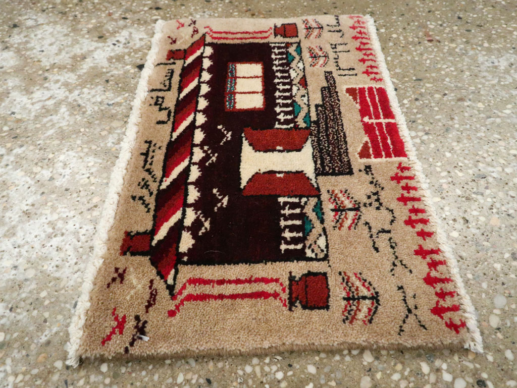 Vintage Persian Baluch Pictorial Rug (Pair: 2 of 2), No.24921 - Galerie Shabab