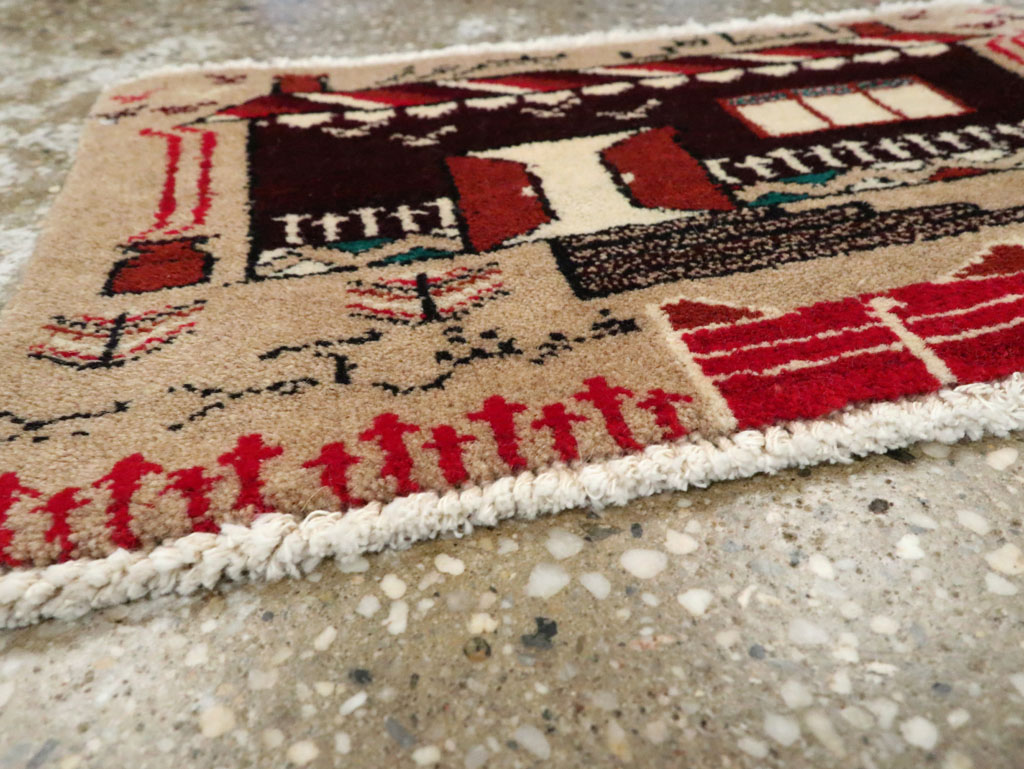 Vintage Persian Baluch Pictorial Rug (Pair: 2 of 2), No.24921 - Galerie Shabab