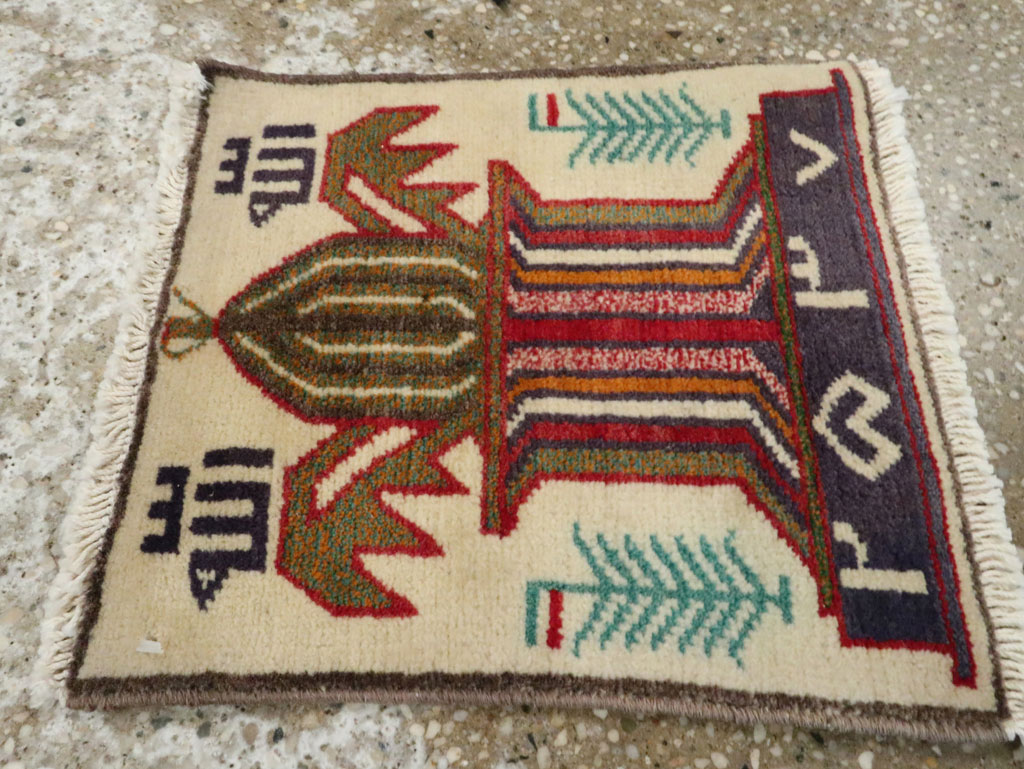 Vintage Persian Baluch Pictorial Rug, No.24924 - Galerie Shabab