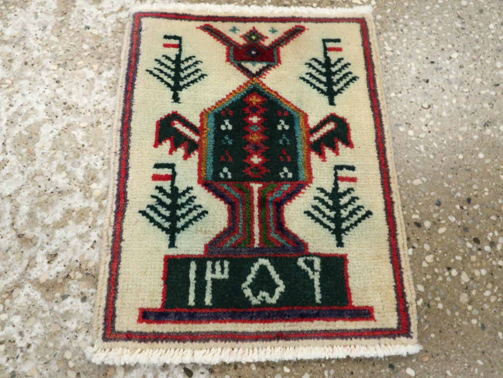 Vintage Persian Baluch Pictorial Rug, No.24926 - Galerie Shabab