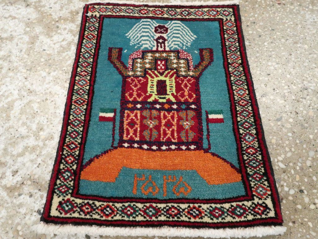 Vintage Persian Baluch Pictorial Rug, No.24927 - Galerie Shabab
