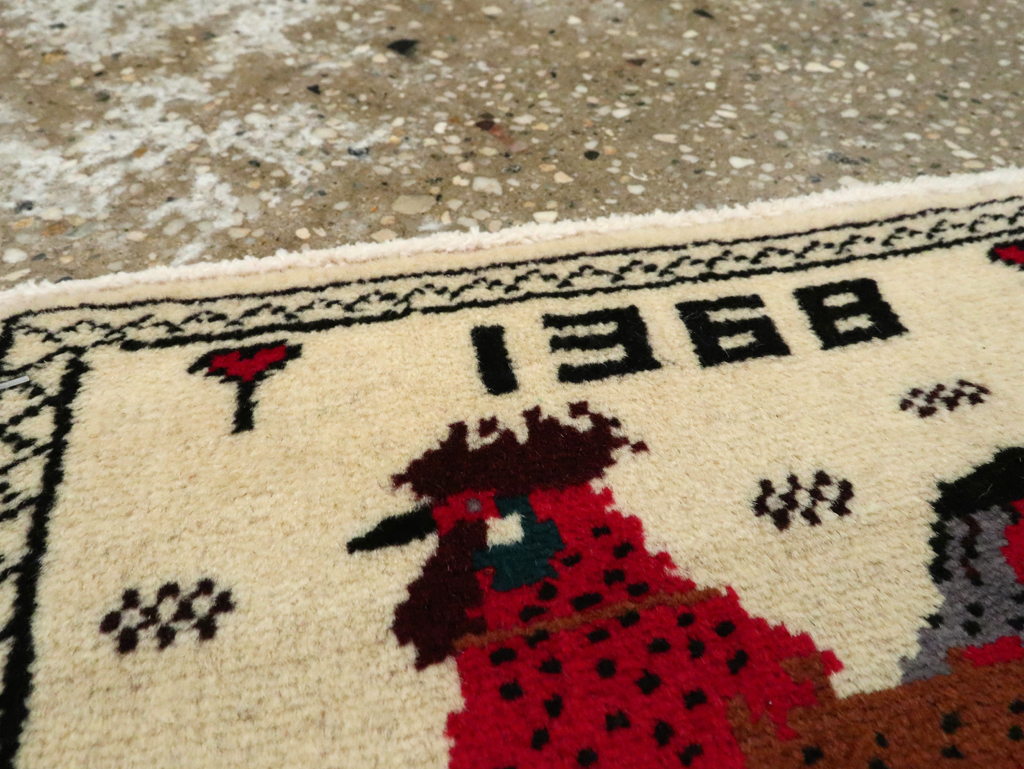 Vintage Persian Baluch Pictorial Rug, No.24928 - Galerie Shabab