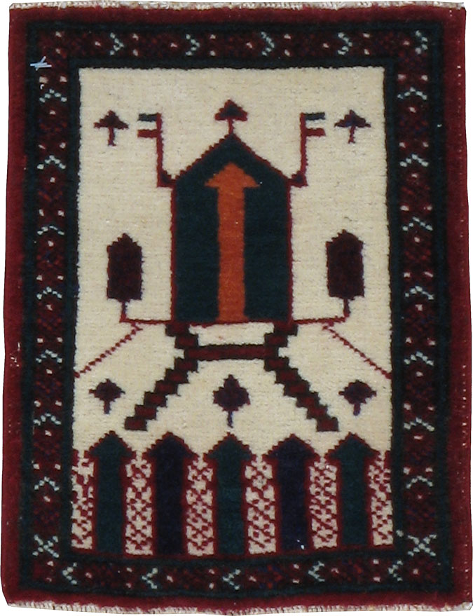 Vintage Persian Baluch Pictorial Rug, No.24932 - Galerie Shabab