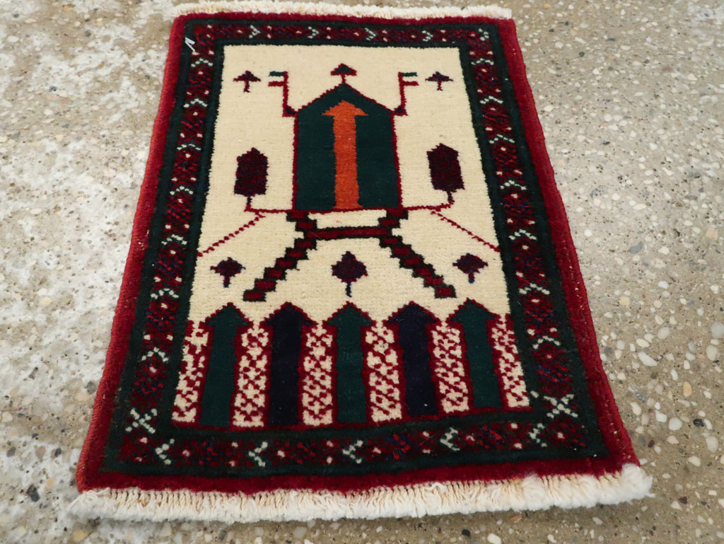 Vintage Persian Baluch Pictorial Rug, No.24932 - Galerie Shabab