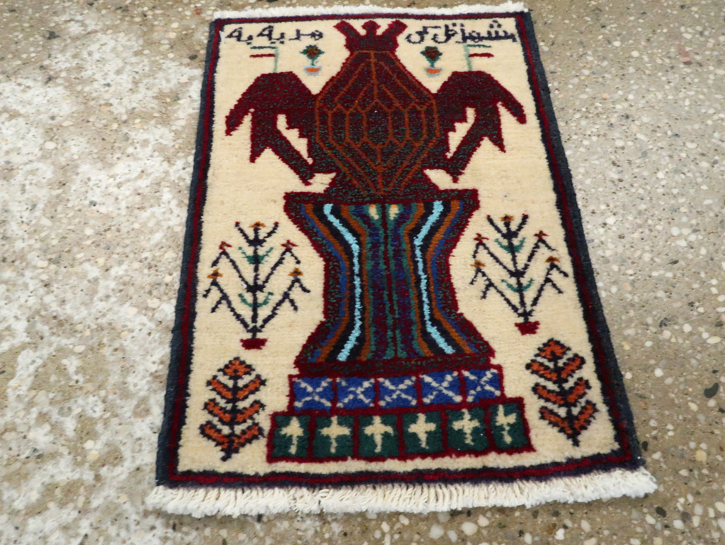 Vintage Persian Pictorial Baluch Rug (Pair: 2 of 2), No.24933 - Galerie Shabab