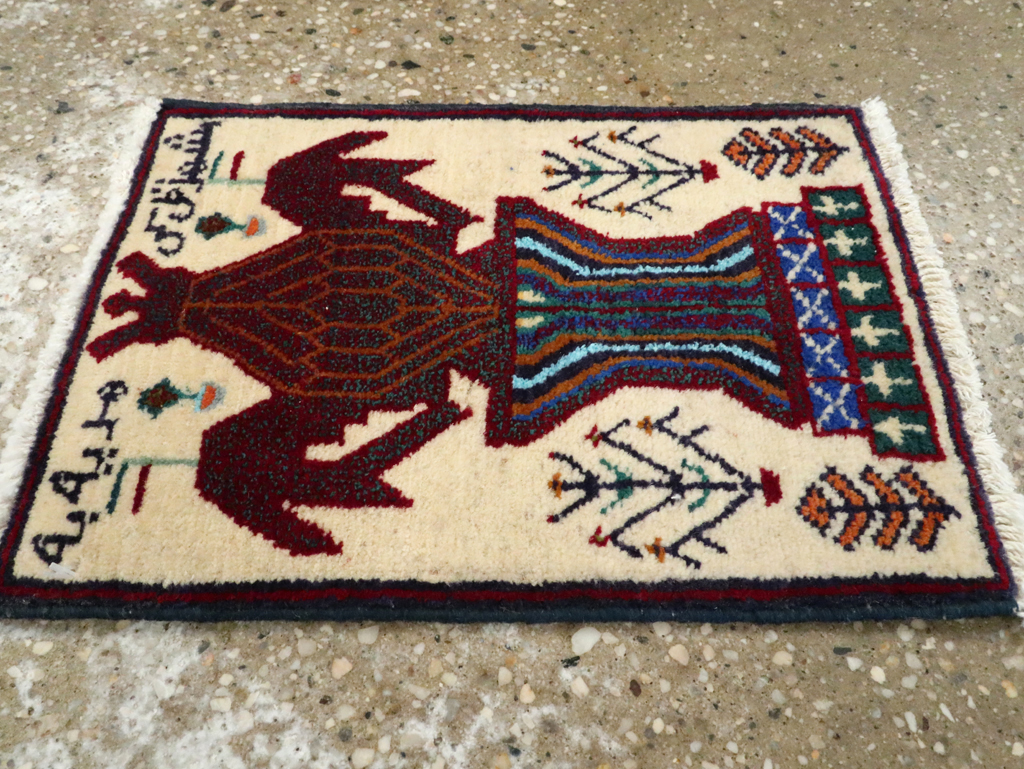 Vintage Persian Pictorial Baluch Rug (Pair: 2 of 2), No.24933 - Galerie Shabab