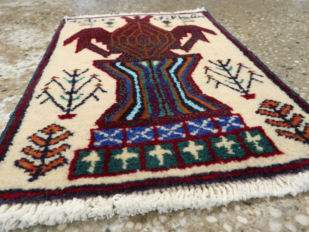 Vintage Persian Pictorial Baluch Rug (Pair: 2 of 2), No.24933 - Galerie Shabab