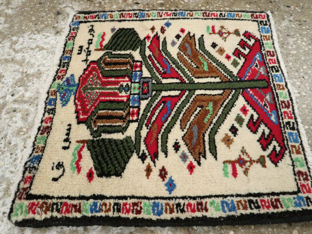 Vintage Persian Baluch Pictorial Rug, No.24934 - Galerie Shabab