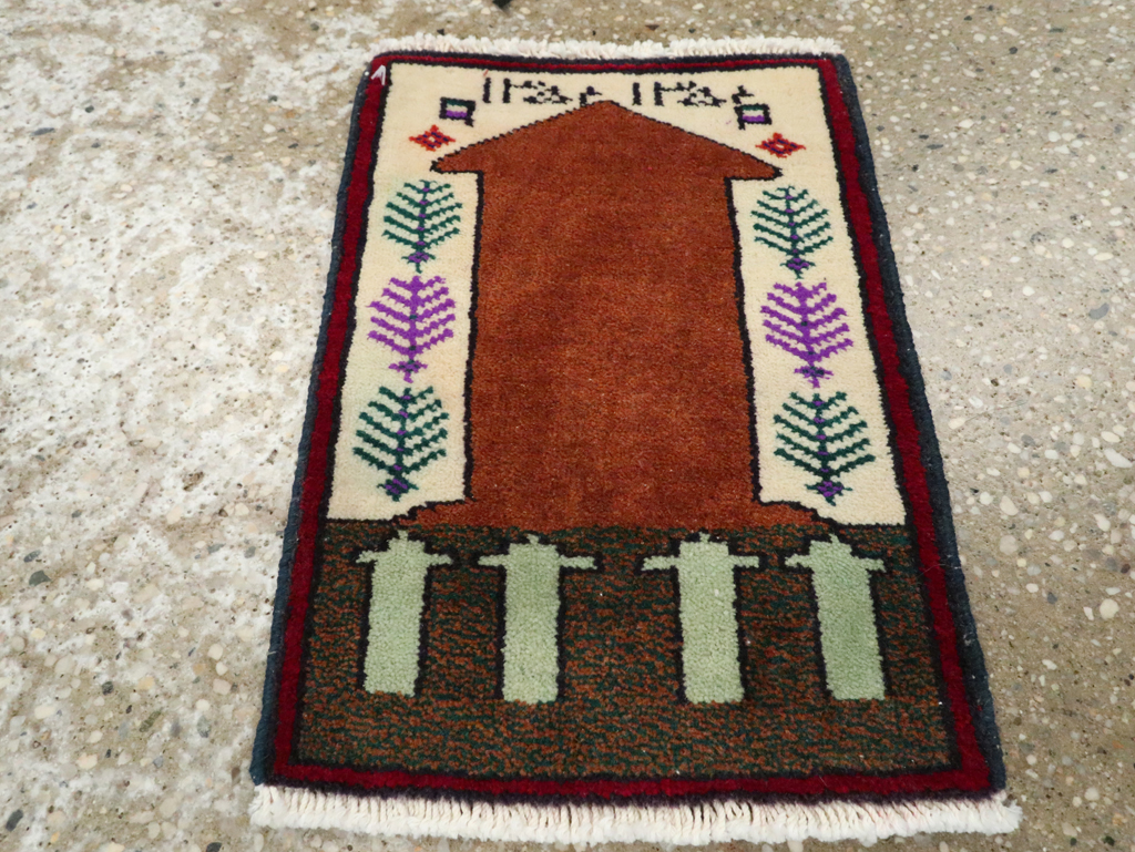 Vintage Persian Pictorial Baluch Rug (Pair: 2 of 2), No.24936 - Galerie Shabab