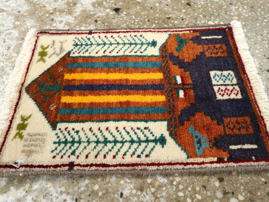 Vintage Persian Baluch Pictorial Rug, No.24937 - Galerie Shabab