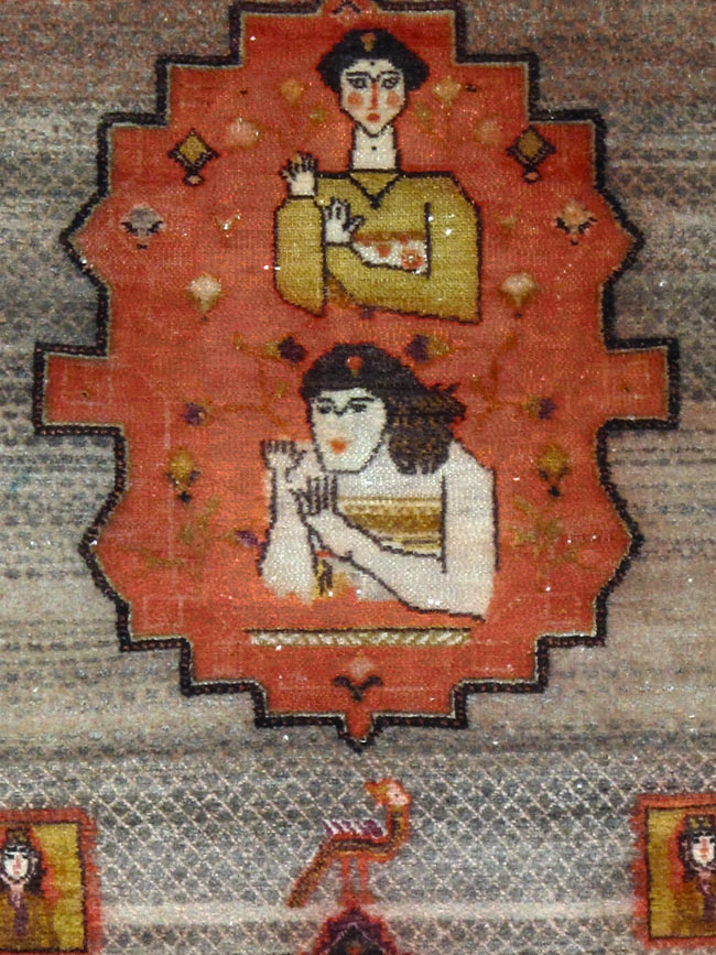 Vintage Persian Malayer Pictorial Rug, No.24943 - Galerie Shabab