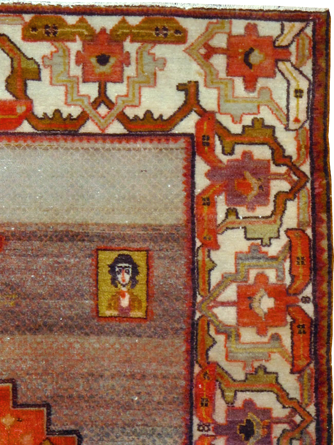 Vintage Persian Malayer Pictorial Rug, No.24943 - Galerie Shabab