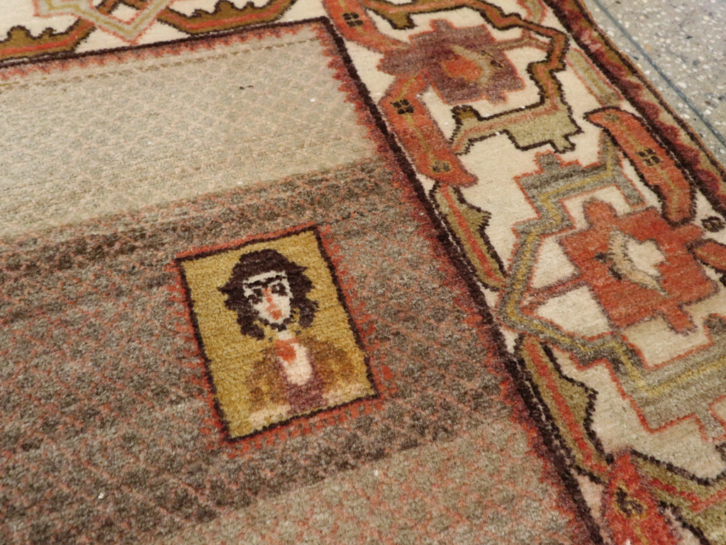 Vintage Persian Malayer Pictorial Rug, No.24943 - Galerie Shabab