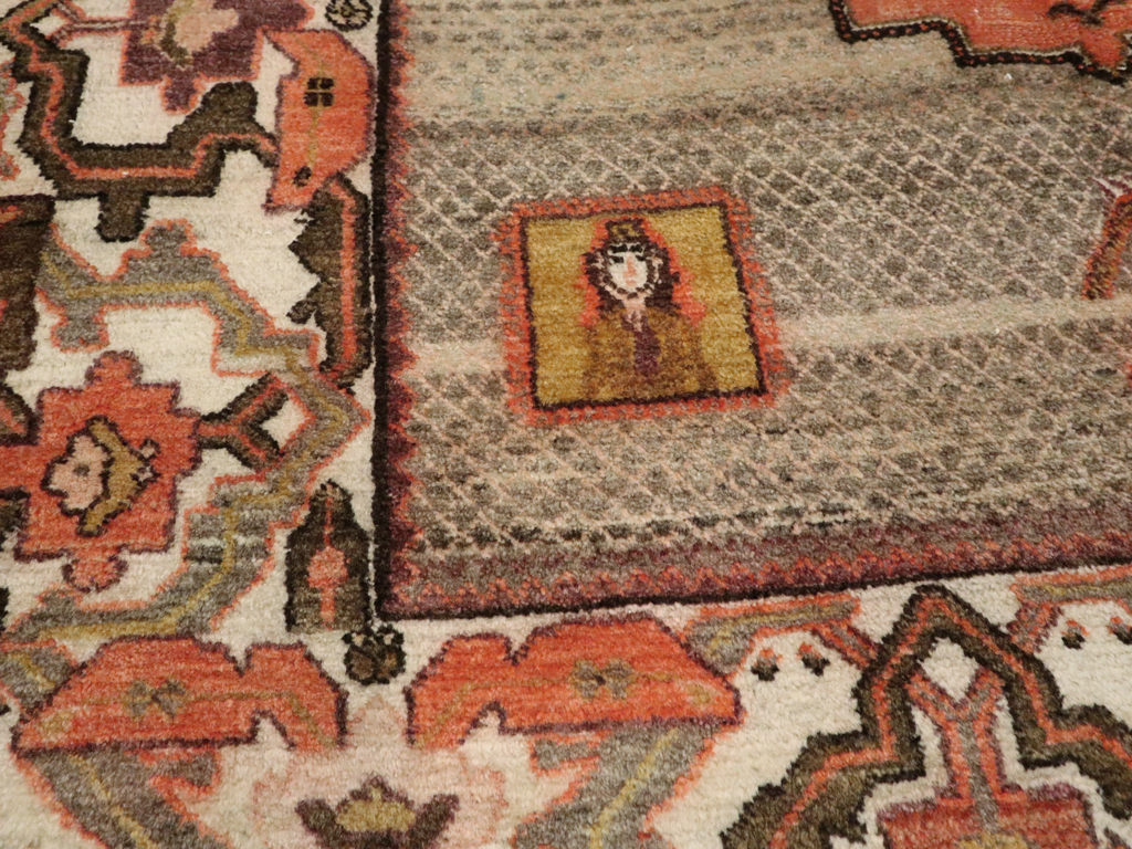 Vintage Persian Malayer Pictorial Rug, No.24943 - Galerie Shabab
