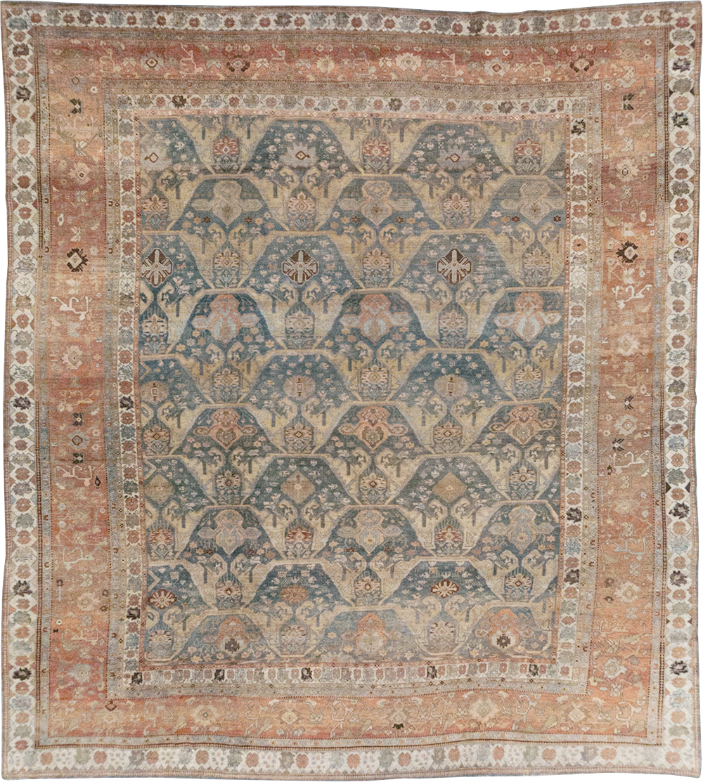 Antique Persian Bidjar Large Square Room Size Carpet, No.24946 - Galerie Shabab