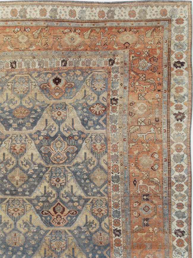 Antique Persian Bidjar Large Square Room Size Carpet, No.24946 - Galerie Shabab
