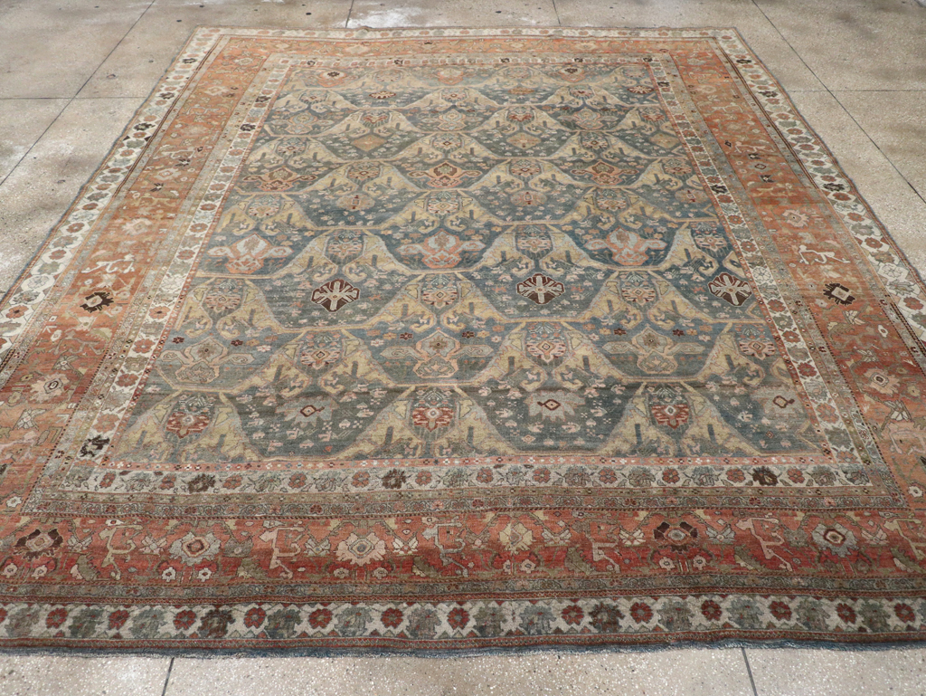Antique Persian Bidjar Large Square Room Size Carpet, No.24946 - Galerie Shabab