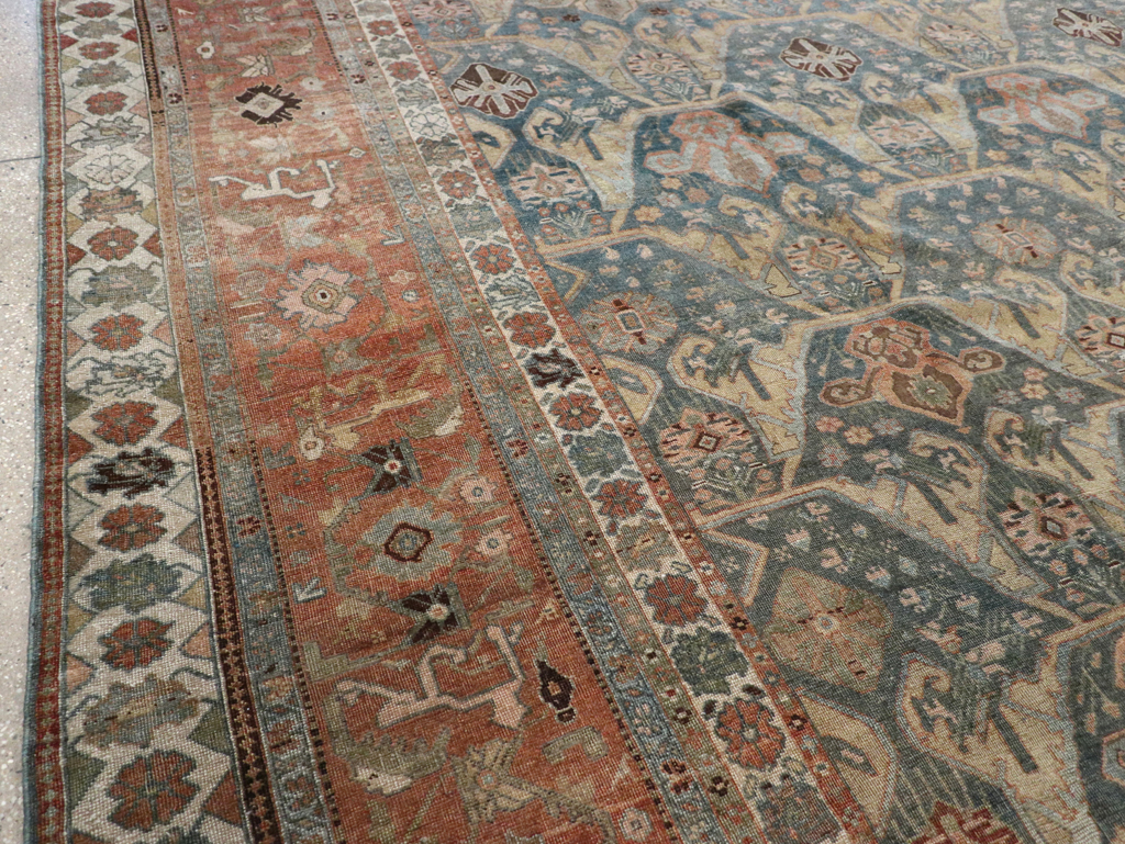 Antique Persian Bidjar Large Square Room Size Carpet, No.24946 - Galerie Shabab