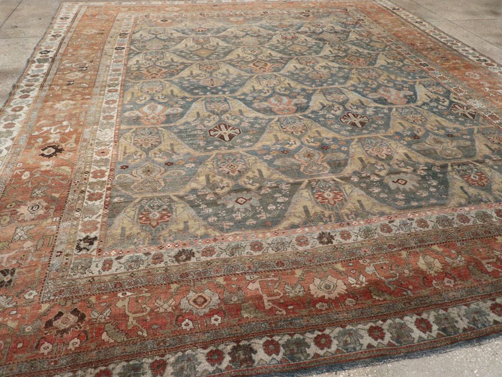 Antique Persian Bidjar Large Square Room Size Carpet, No.24946 - Galerie Shabab