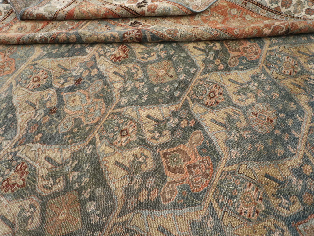 Antique Persian Bidjar Large Square Room Size Carpet, No.24946 - Galerie Shabab