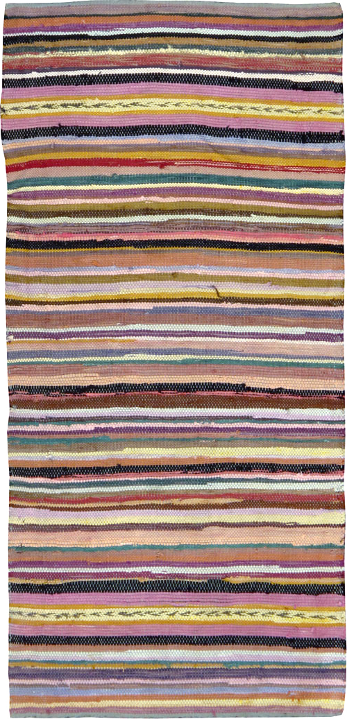 Vintage American Rag Rug, No.24971 - Galerie Shabab