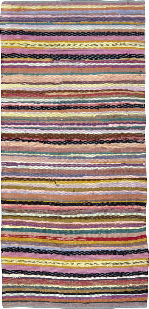 Vintage American Rag Rug, No.24971 - Galerie Shabab