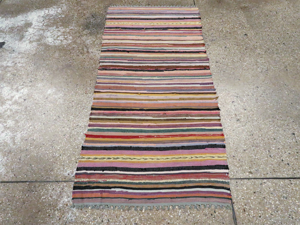 Vintage American Rag Rug, No.24971 - Galerie Shabab