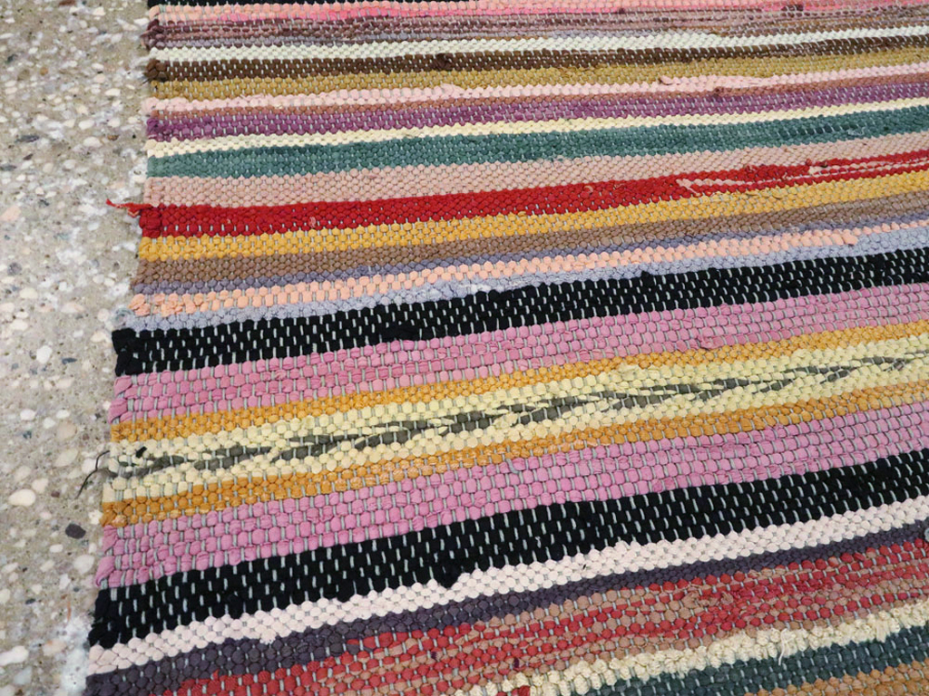 Vintage American Rag Rug, No.24971 - Galerie Shabab