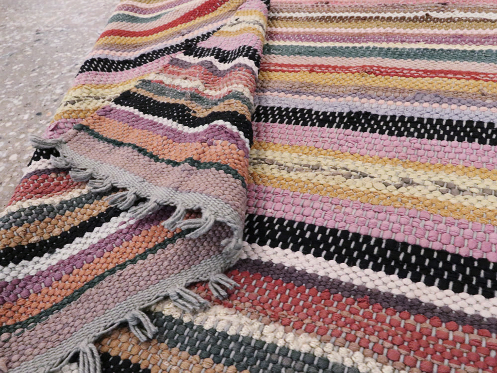 Vintage American Rag Rug, No.24971 - Galerie Shabab
