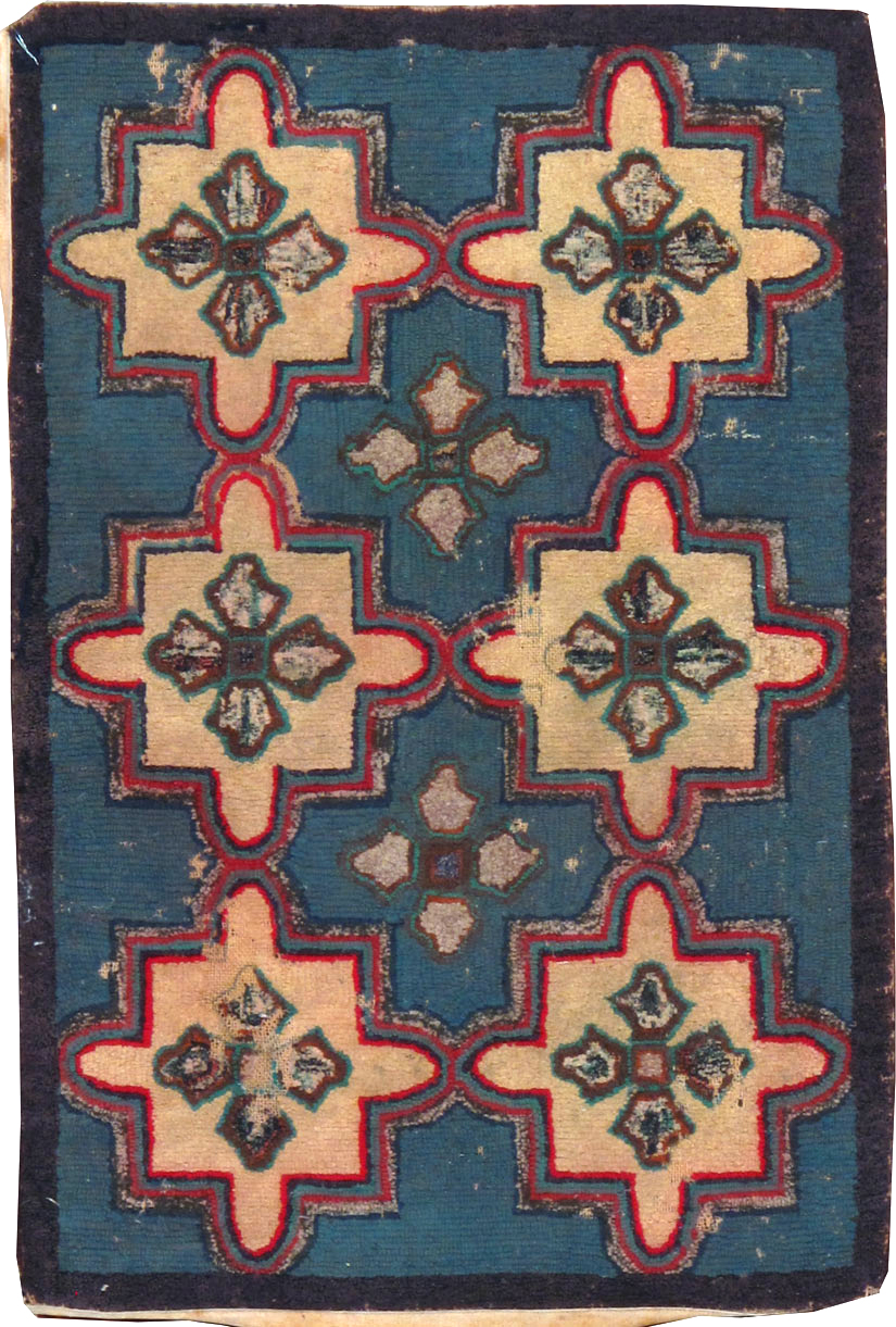 Vintage American Hooked Throw Rug, No.24984 - Galerie Shabab