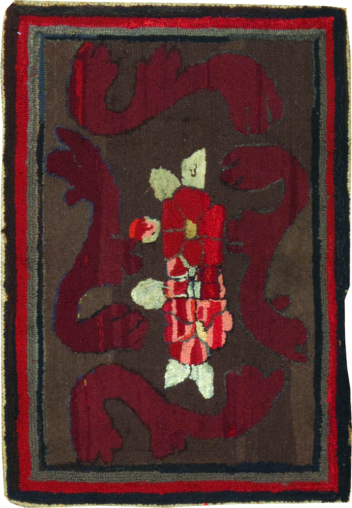 Vintage American Hooked Throw Rug, No.24990 - Galerie Shabab