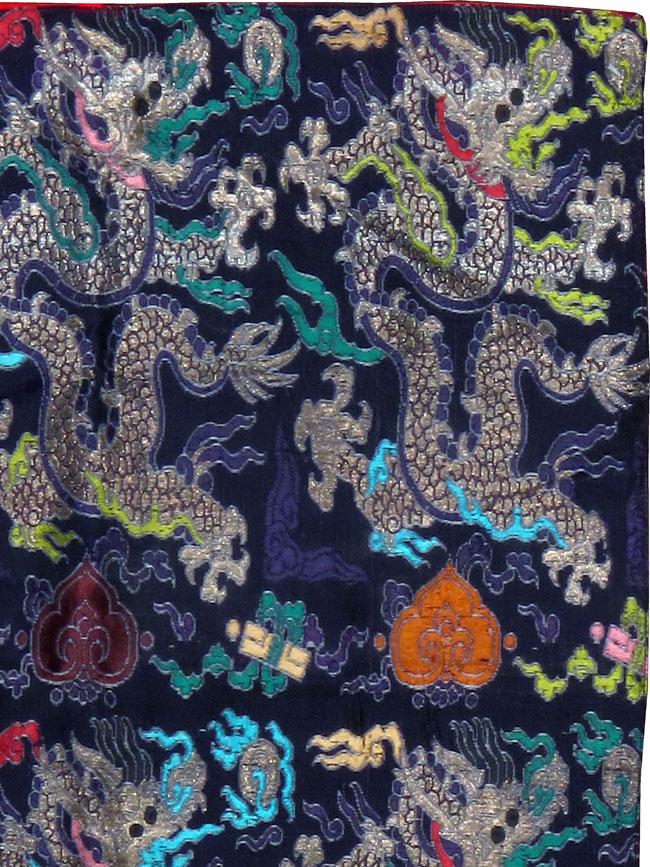 Vintage Burmese Dragon High Relief Richly Embroidered Tapestry, No.24992 - Galerie Shabab